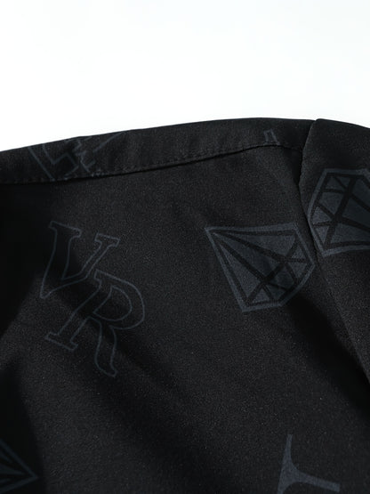 Men's Fashion Bomber Jacket Spring/Fall Collection, Casual Alphabet Print Polyester Jacket with Zipper, Baseball Collar, Long Sleeve, Regular Fit, Non-Stretch Woven Fabric, Casual Outfit with Pocket