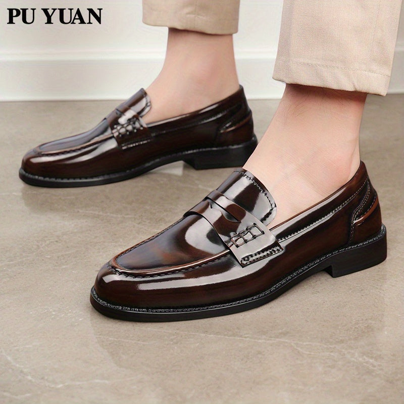 Men's Plus Size Casual Business Loafers with Microfiber Upper