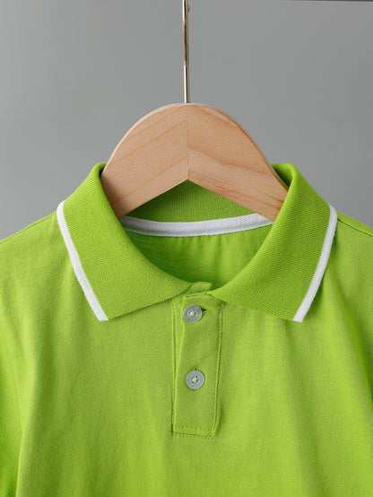 Children's Summer Cotton Polo Shirt with Animal Print
