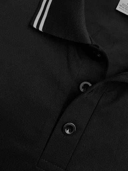 Men'S Polo Shirt with Golf Graphics, Featuring a Comfortable And Stylish Design for Summer. This Short-Sleeve Polo Is Perfect for Casual Wear, Available in Dark Blue And Black, with Printed Letters - ayq