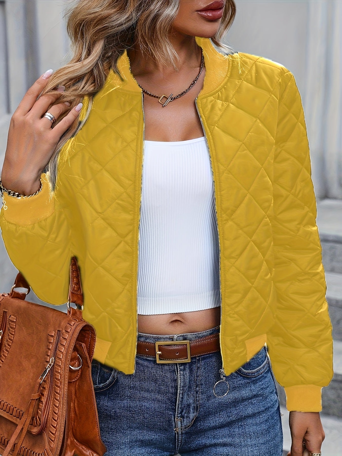 Ououjia factory store 2025 autumn and winter new casual temperament quilted clothes Women's jackets short coats