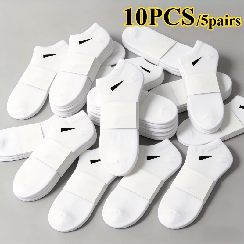 Unisex Casual Sports Ankle Socks 10pcs Breathable & Sweat-Proof