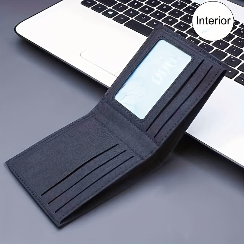 26 Letter Print Canvas Short Wallet - Open Bifold Wallet for Business and Casual Use, Perfect Gift for Men, Casual Wallet | Men's Wallet | Canvas Material