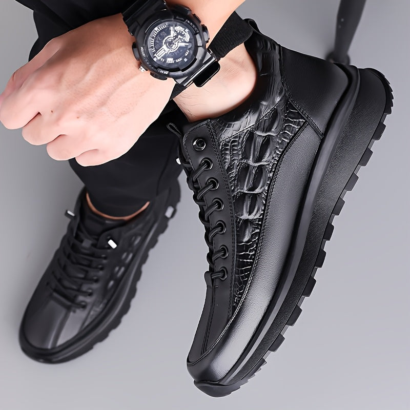 Men's Casual British Style Mid-Calf Winter Fleece Boots