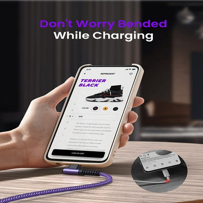 Fast Charging with C-Type Charging Cable, Right-Angle USB-C to USB-C Cable Braided USB-C Charger, Suitable for Huawei, Xiaomi, Redmi, Oppo Oneplus And More Smartphones - ayq