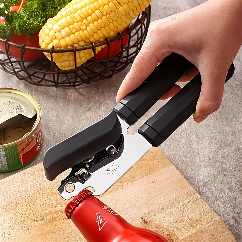 Stainless steel can opener Manual 3-in-1 multi-function can opener Kitchen gadget Can opener knife