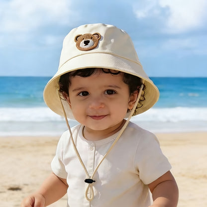 Bear-Head Infant Fishing Hat Lightweight for Spring/Summer