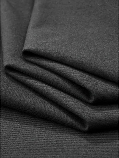 Men'S Casual Short Sleeve T-Shirt - Solid Black, Regular Fit, Button-Up Collar, Lightweight Polyester Blend for Spring & Summer, Spring Summer Apparel | Classic Collar Tee | Glossy Texture