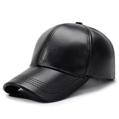 Men's PU Leather Baseball Cap Casual Adjustable Hat