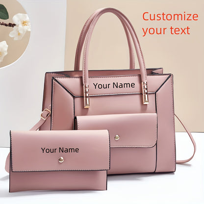 Elegant PU Leather Mother-Daughter Bag Set with Adjustable Strap