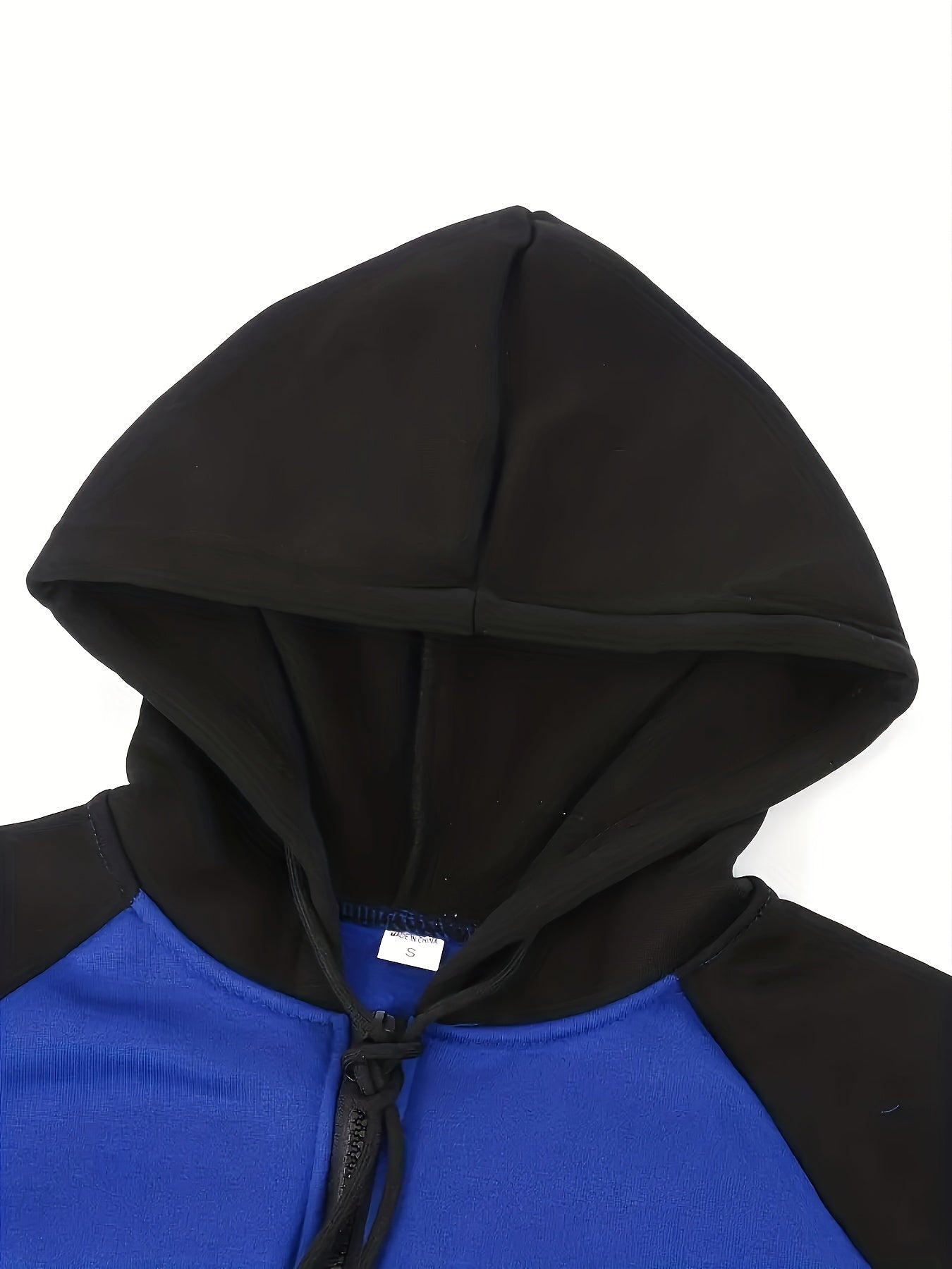 Men's Autumn and Winter Zipper Sweater Contrast Color Shoulder Sleeve Hoodie