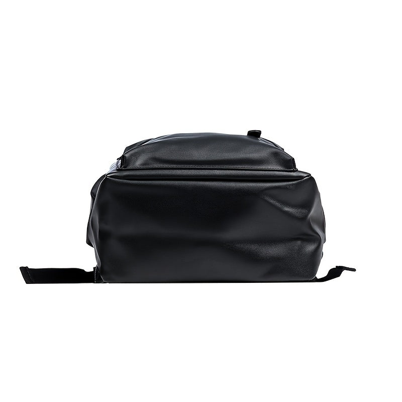 Men's Casual PU Leather Backpack with Laptop Compartment