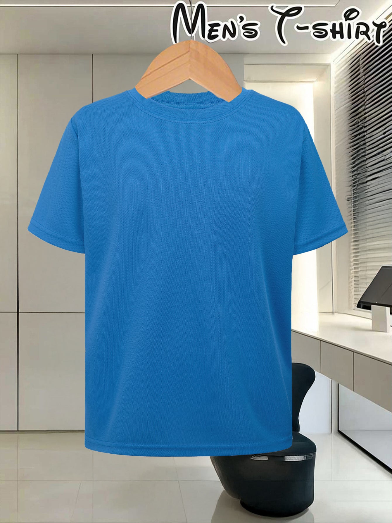 Men's Customizable Polyester T-Shirt with Crew Neck - Breathable Summe