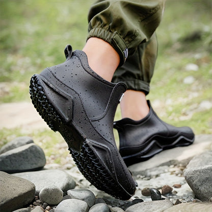 Men's Waterproof Non-Slip PVC Rain Boots for Outdoor Work