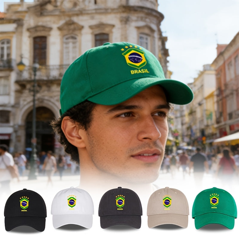 Lightweight BRASIL Printed Baseball Cap for Men, Adjustable Sports Hat