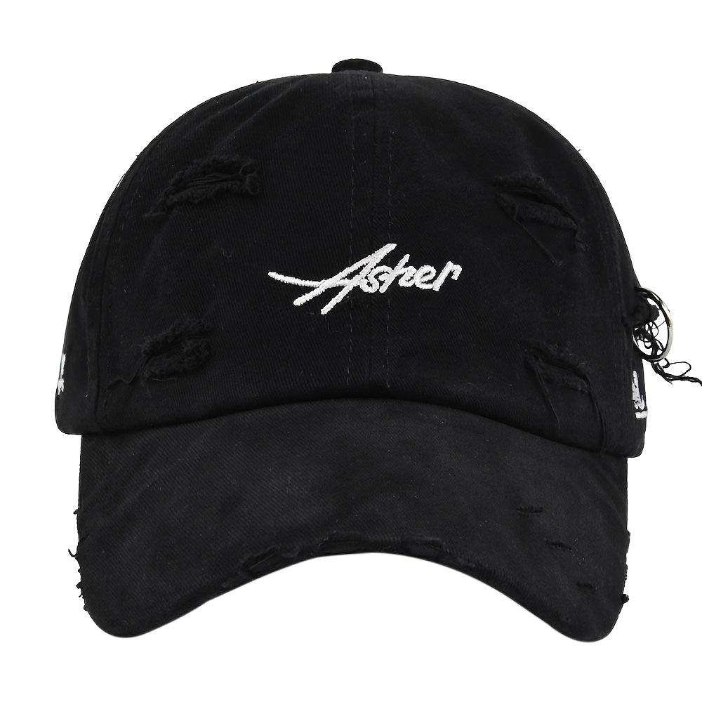 1/2pcs Vintage Ripped Baseball Cap Washed Distressed Dad Hats Letter Embroidery Hip Hop Sun Hats for Women & Men