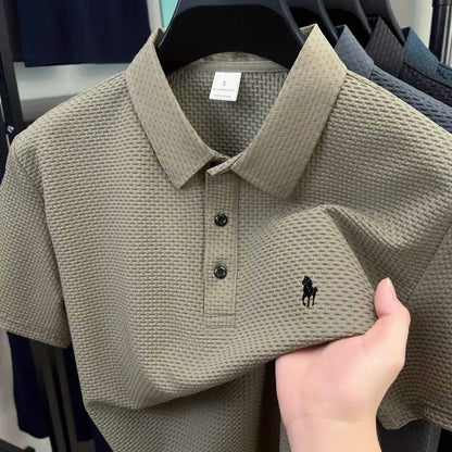 S144 Ankle Sprain Horse Print Golf Knitted Men'S Polo - ayq