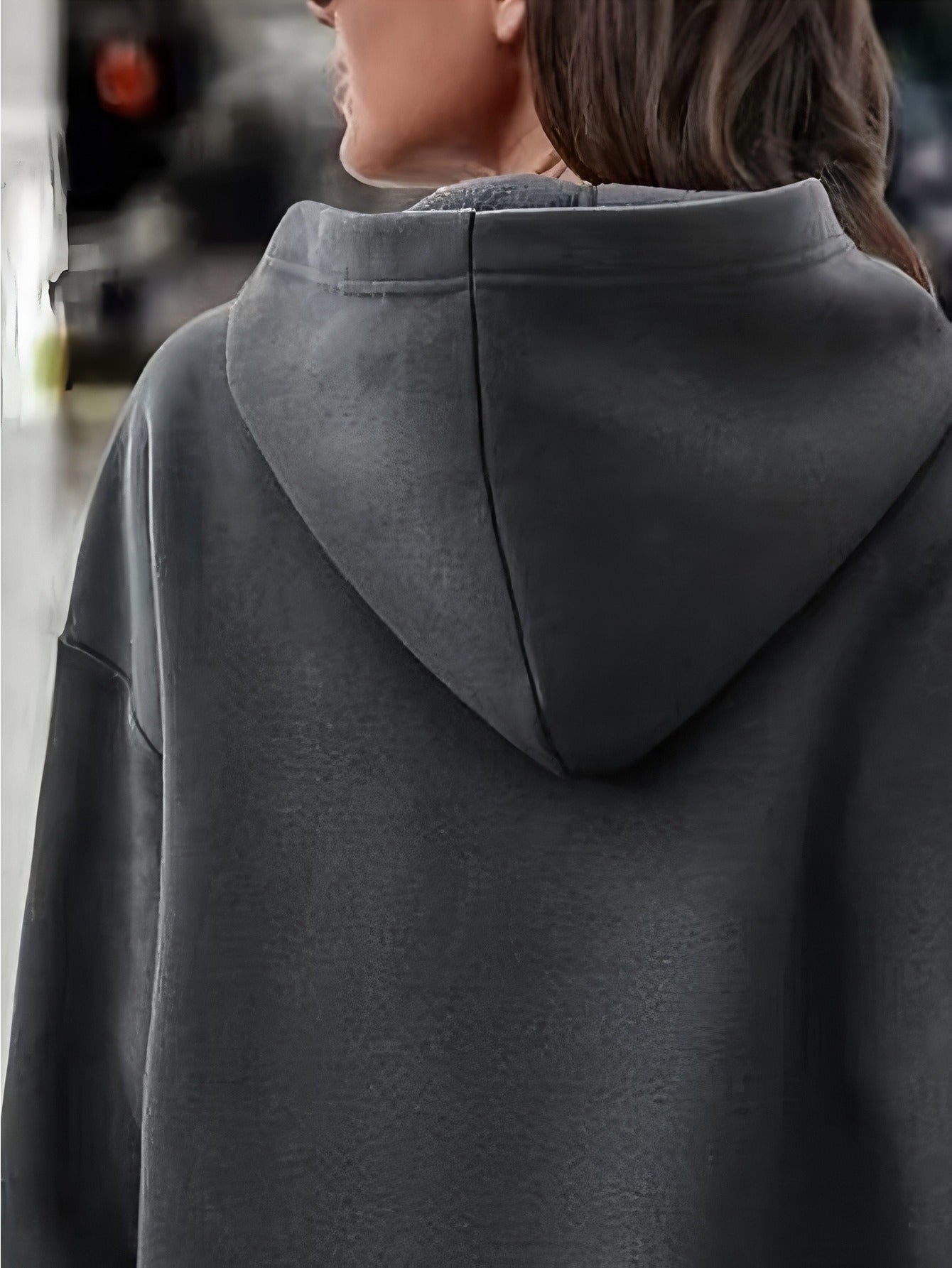 Women'S Elegant Letter Print Hooded Sweatshirt - Thickened Fleece-Lined Long Dress with Golden Lettering & Golden-Tone Lettering, Front Zipper Closure, All-Season Casual Elegant Sweater, Cute Hoodie