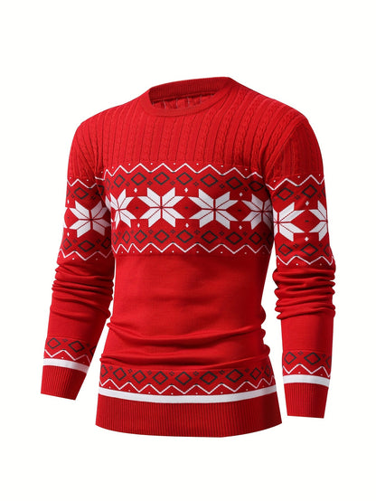 Men'S Jacquard Casual Knitted Warm Top