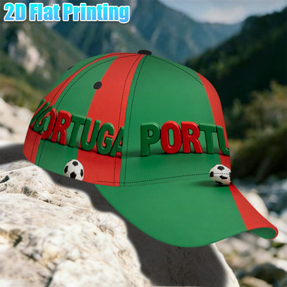 Adjustable Portugal Flag Football Cap Lightweight Casual Hat