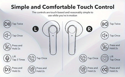 Wireless Earbuds, Wireless in-Ear, USB-C Fast Charge, Clear Sound, Built-in HD Mic, Touch Control, 40H Playtime, for Sport Wireless Headphones