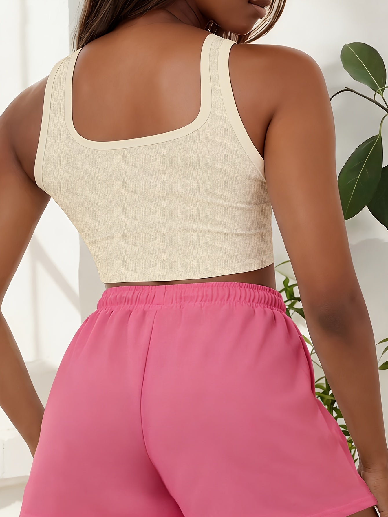 Buttery-Soft Sleeveless Crop Tank & Drawstring Shorts Set
