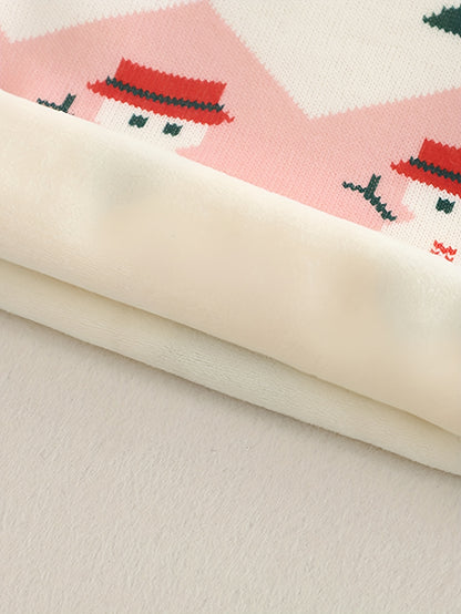 Girls' Winter Jacket with - Warm Long Sleeve Soft Sweater Coat, Round Neck & Placket, Hand Washable Cozy Outerwear for Christmas, New Year, & Play ( to) - Non-Bulky