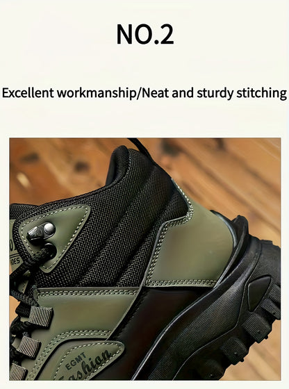 Men'S Outdoor Hiking Boots - Breathable PU Upper, Durable PVC Sole, Suitable for Trekking, Camping and Mountaineering | Military-Style Hiking & Camping Gear