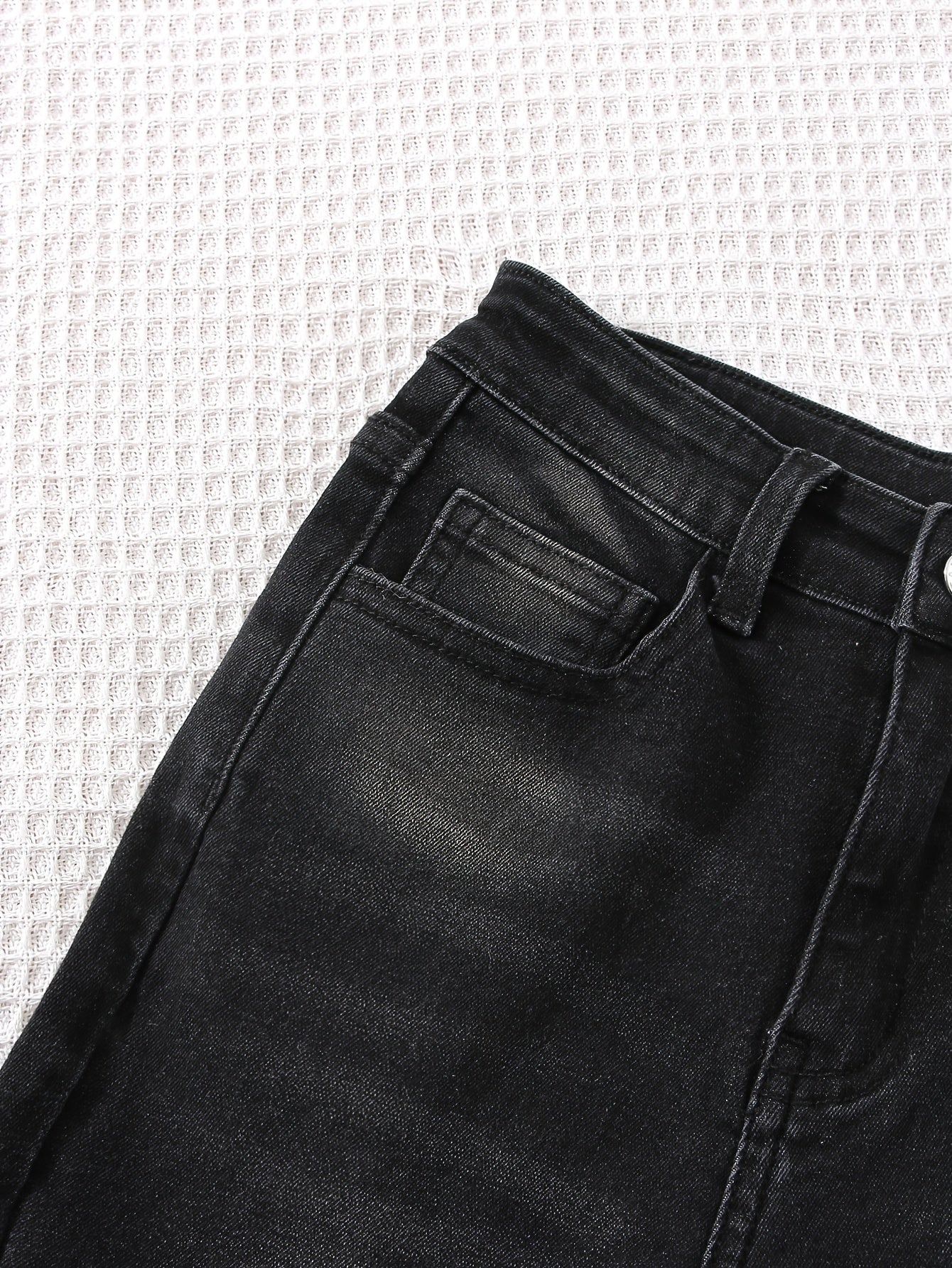 Youth Mid-Waist Straight Denim Jeans for Teens, All-Season