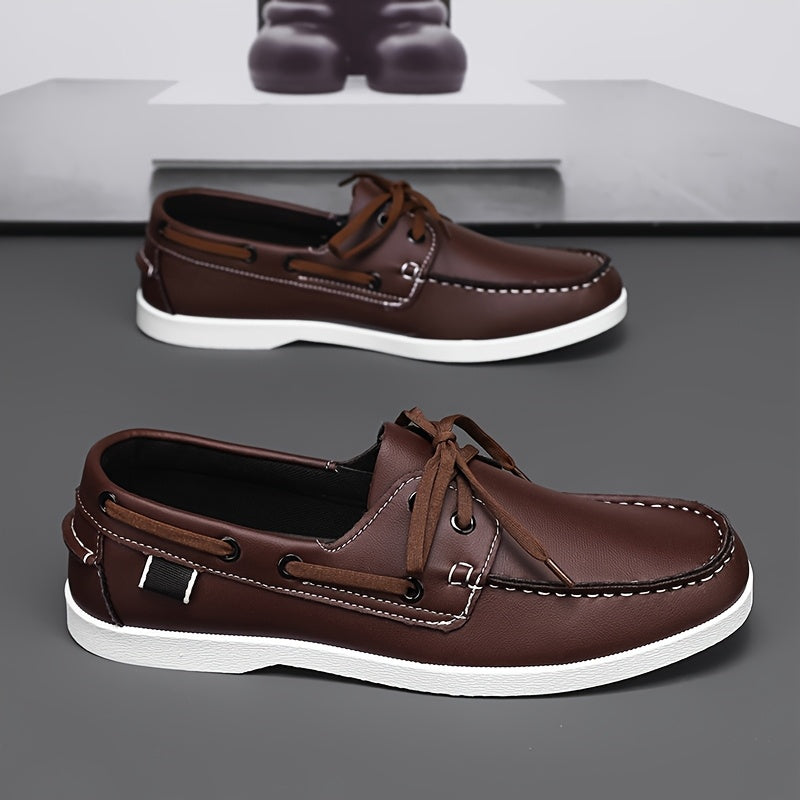 Men's Casual Low-Top Sneakers with PU Upper - All Season