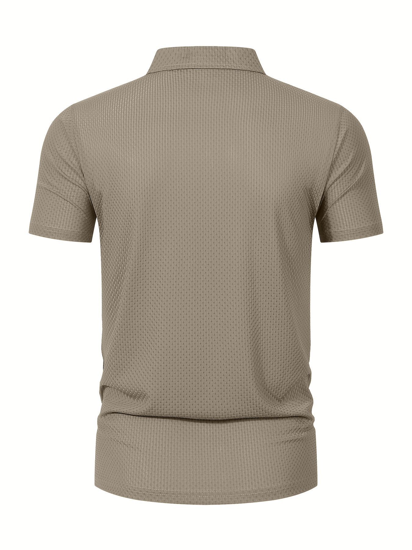 Men'S Summer Short Sleeve Polo Shirt, Soft Logo Fabric, Breathable Lightweight Casual Business Casual, Geometric Pattern, Lapel Collar, Medium Stretch, Regular Fit, Button Detail, Outdoor and Office Wear, Comfortable Everyday - ayq
