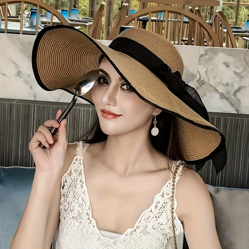 Women’s Linen Large Brim Foldable Summer Beach Hat