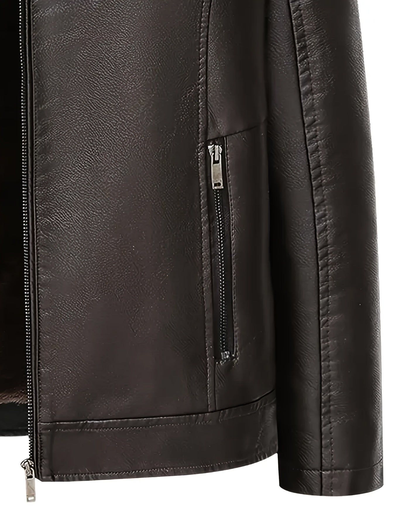 Men's Windproof Winter Jacket with Fleece & Collar, Zippered Pockets, Warm Coat for Skiing, Hiking, Motorcycle Riding - Hand Washable Cold Weather Outerwear (Black/Brown), Winter Clothes Men, Bomber Jackets For Winter, Mens W