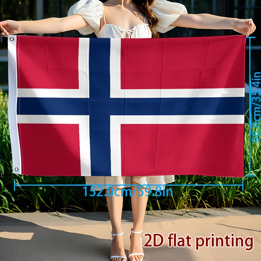Norwegian Flag Single-Sided Polyester Cheer Flag for Sports Events