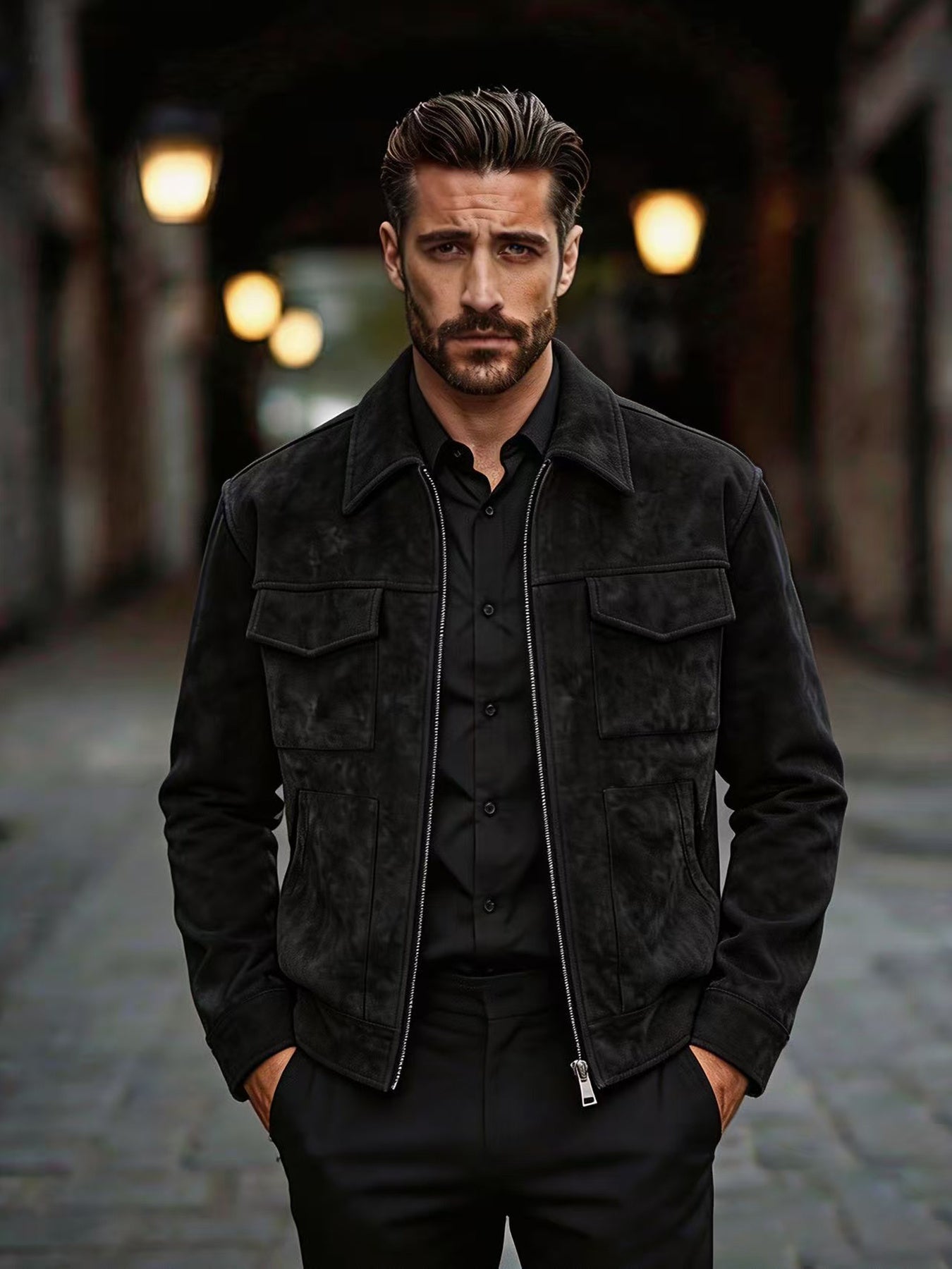 Men's Lapel Softshell Jacket Casual Spring/Fall Outerwear
