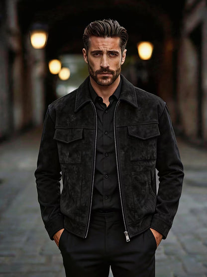 Men's Lapel Softshell Jacket Casual Spring/Fall Outerwear