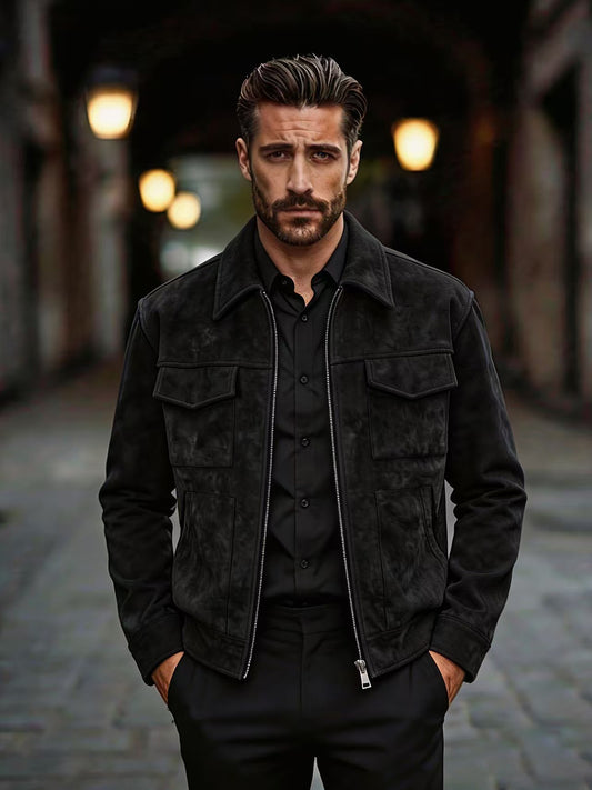Men's Lapel Softshell Jacket Casual Spring/Fall Outerwear