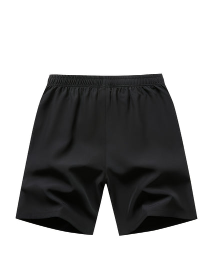 Men'S Ice Sliky Fiber Fabric Running Shorts - Breathable, Wrinkle-Resistant Athletic Shorts with Drawstring Waist & Zipper Pockets for Gym, Tennis, Skateboarding, Yoga, Gym Shorts, Yoga Apparel, Sporty Style, Antislip Constru
