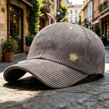 Unisex Retro Corduroy Baseball Cap with Adjustable Snapback