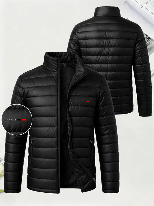 Men's Lightweight Stand Collar Jacket with Zipper Pockets