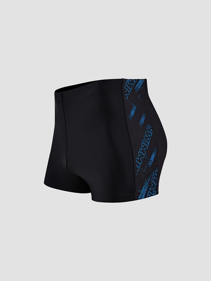 Men's Athletic Swim Trunks with Four-Way Stretch, Tummy Control