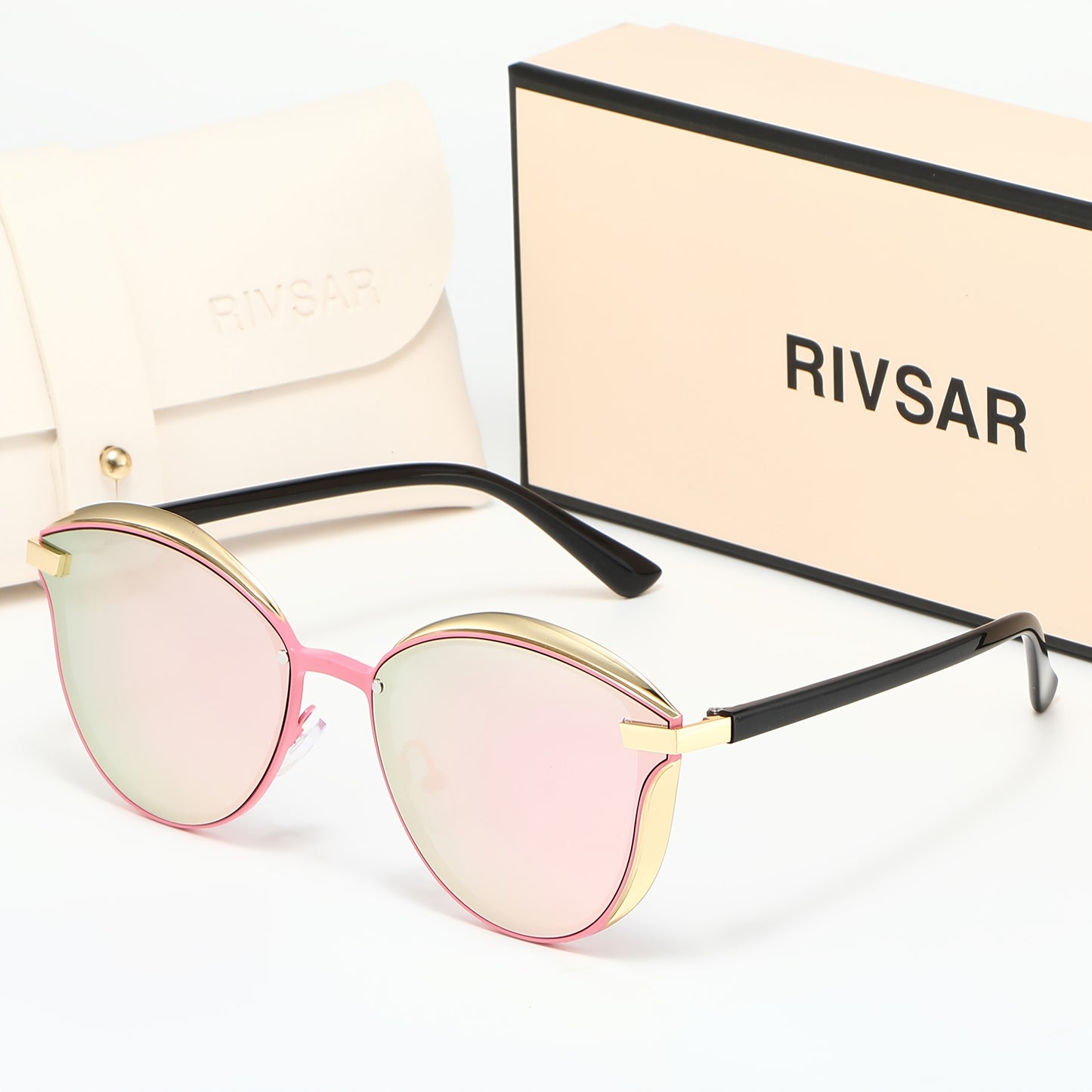 Unisex Cat Eye Polarized Sunglasses Lightweight Metal Frame
