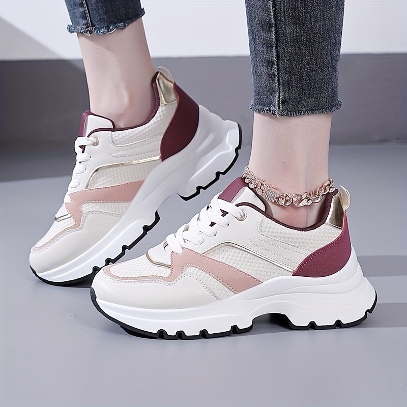 Women’s Lightweight Breathable Running Sneakers with Thick Sole