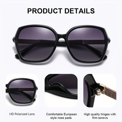 Women’s Polarized UV400 Square Sunglasses with Gradient Lens