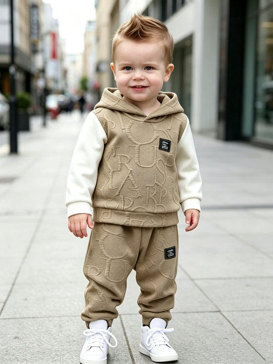 Toddler Boys Hooded Sweatshirt and Casual Pants Set for Fall/Winter