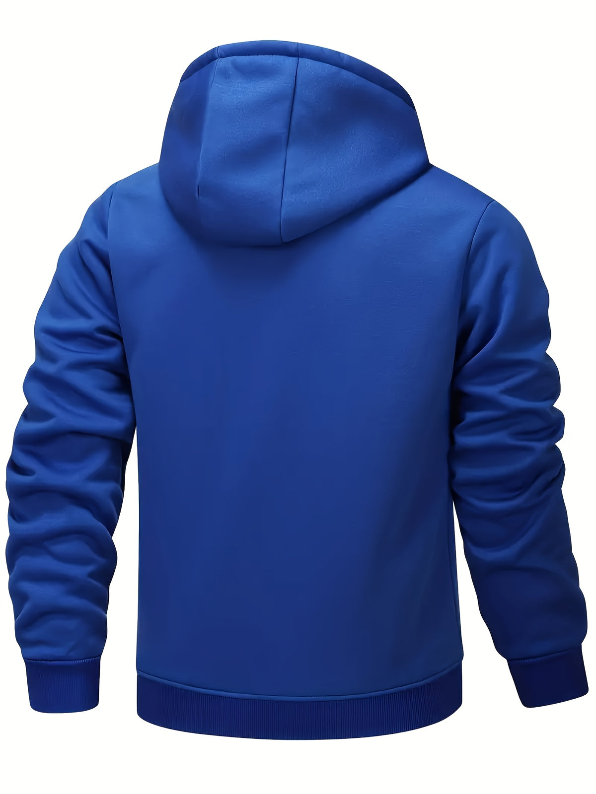 Men's Casual Warm Fleece Hooded Jacket with Zipper
