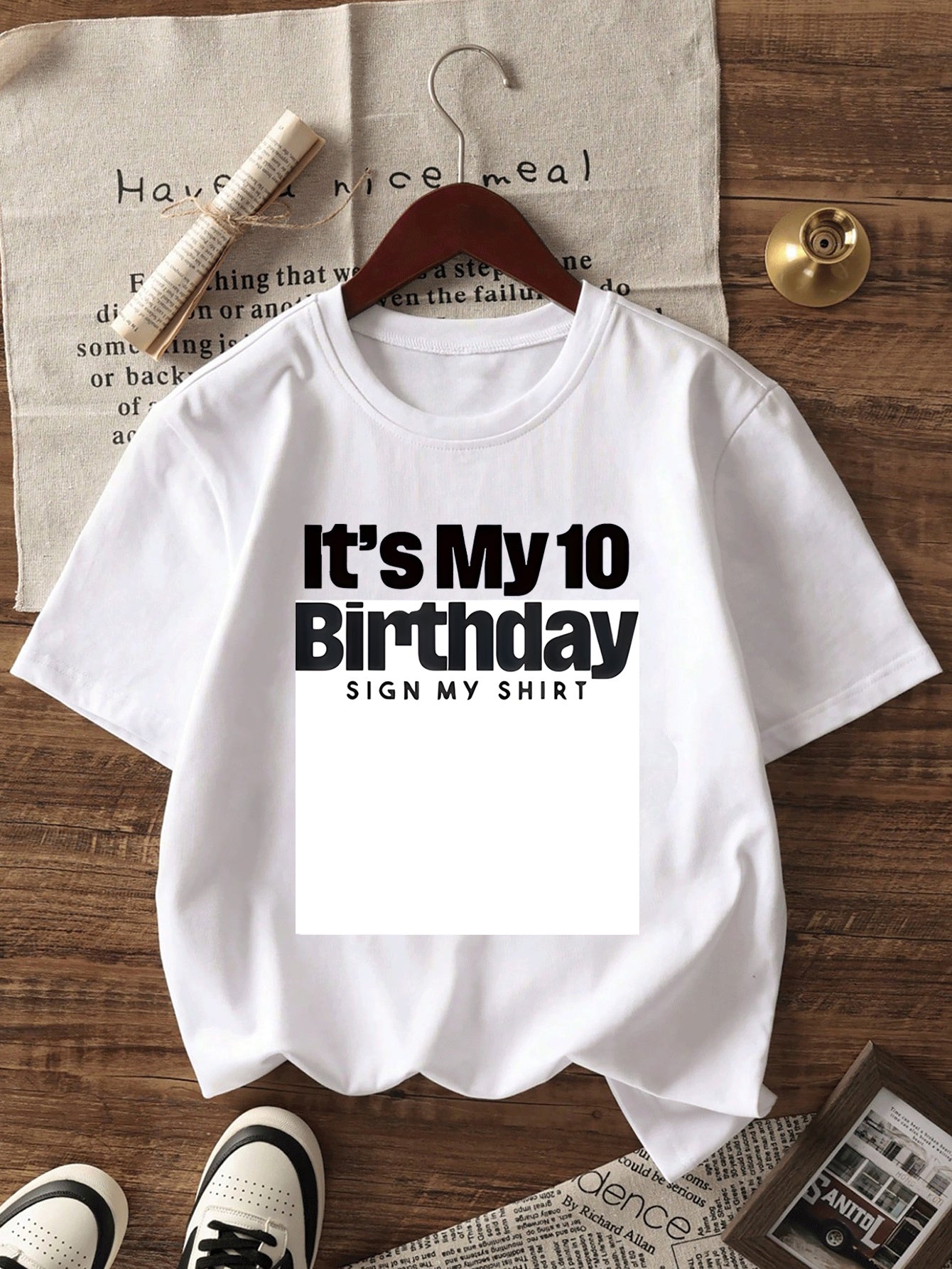 Girls' 10th Birthday Short Sleeve Cotton T-Shirt Casual Style