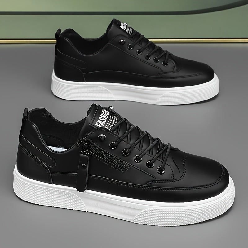 Men's Casual Side-Zip Sneakers Lightweight Low-Top Shoes