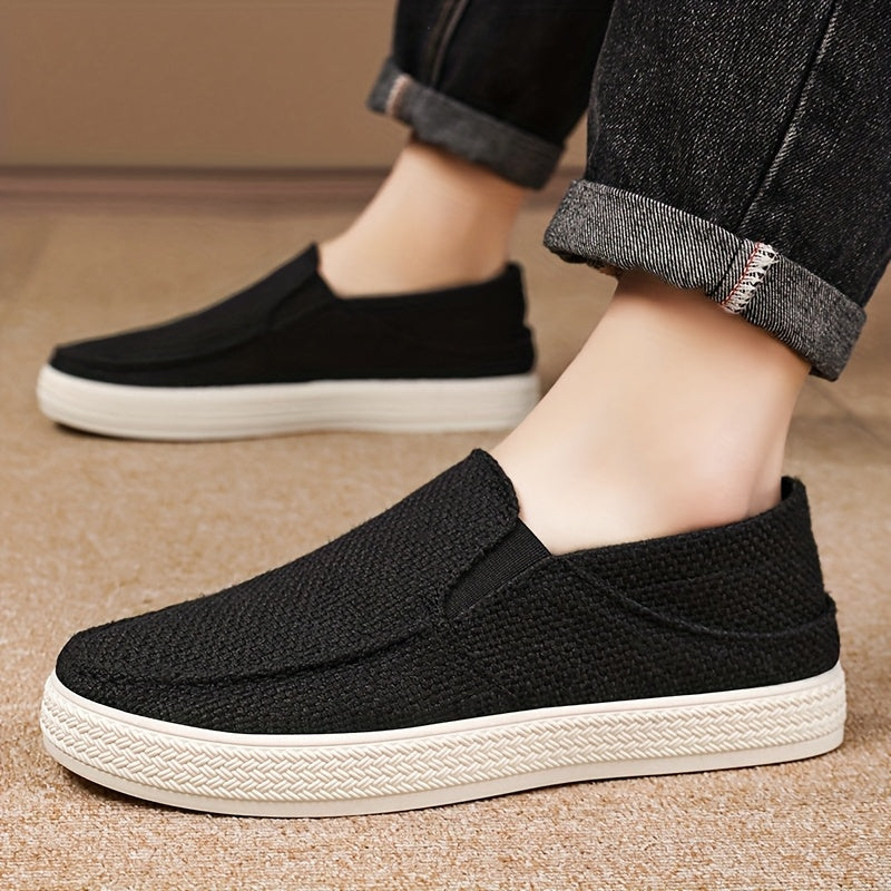 Men'S Summer Slip-On Casual Shoes - Lightweight Breathable Fabric Upper, Cushioned EVA Insole  Durable TPU Sole for Outdoor Travel, Parties, Hiking, Walking - Beige, Party Footwear, Minimalist Design, Comfortable Fit
