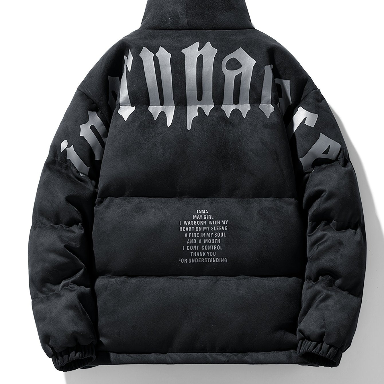 779 Men's Fashion Casual Trendy Thickened Winter Personality Letter Warm Jacket